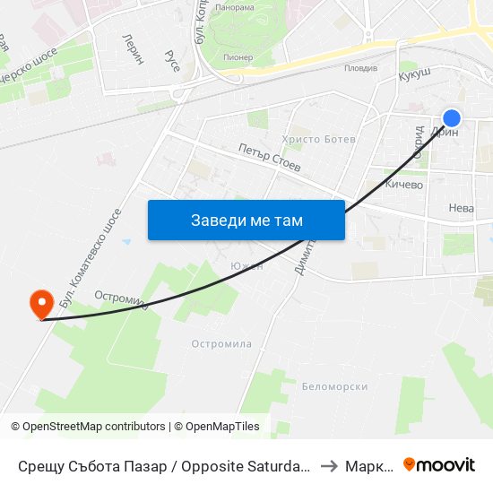 Срещу Събота Пазар / Opposite Saturday Market(381) to Марково map