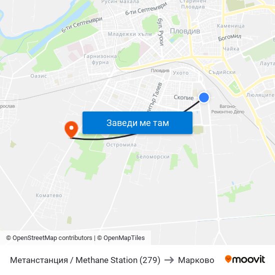 Метанстанция / Methane Station (279) to Марково map