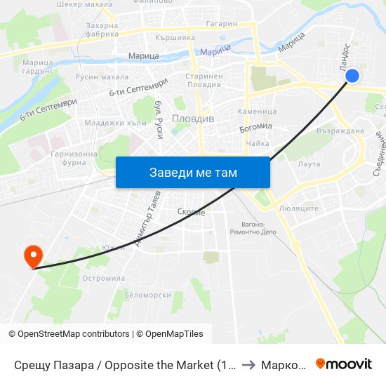 Срещу Пазара / Opposite the Market (131) to Марково map