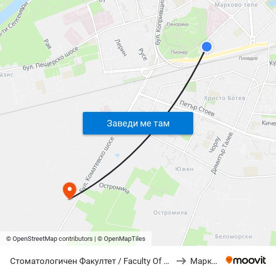 Стоматологичен Факултет / Faculty Of Dentistry to Марково map