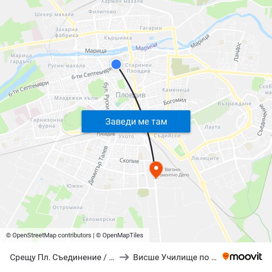 Срещу Пл. Съединение / Opposite Saedinenie Sq. (118) to Висше Училище по сигурност и икономика map