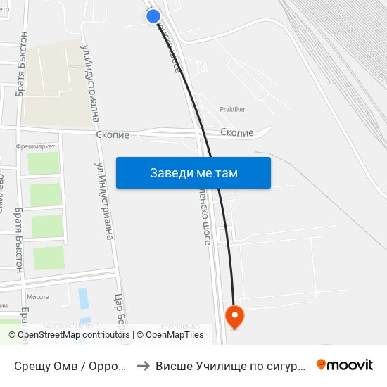 Срещу Омв / Opposite Omv (346) to Висше Училище по сигурност и икономика map