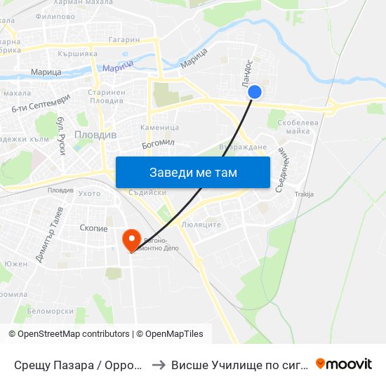 Срещу Пазара / Opposite the Market (131) to Висше Училище по сигурност и икономика map