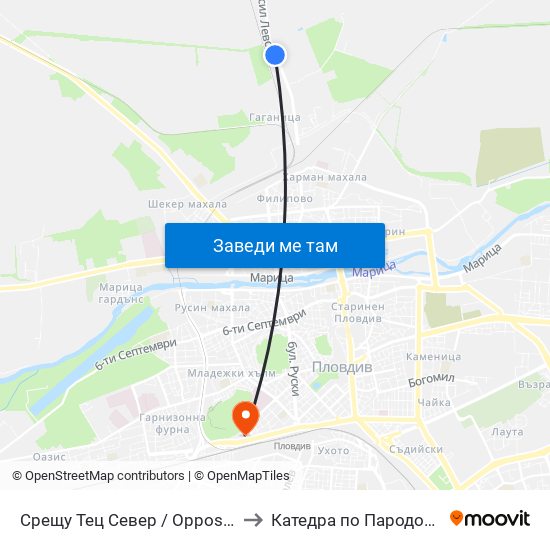 Срещу Тец Север / Opposite North Thermal Power Plant (1) to Катедра по Пародонтология @ФДМ Пловдив map