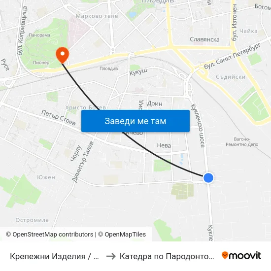 Крепежни Изделия / Krepezhni Izdeliya (65) to Катедра по Пародонтология @ФДМ Пловдив map