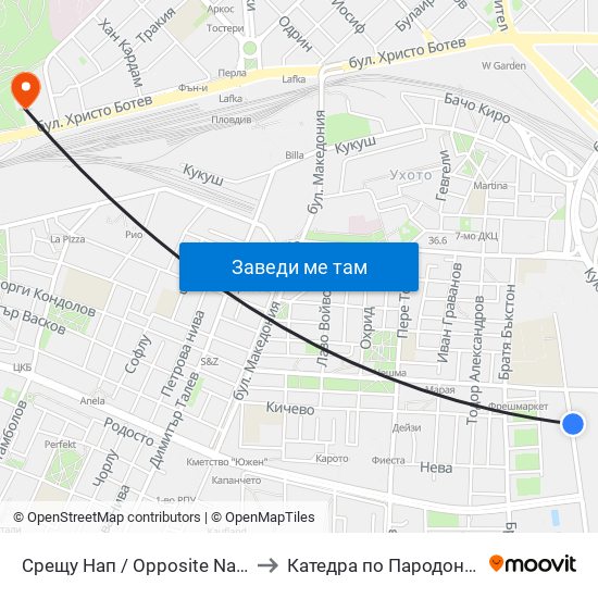 Срещу Нап / Opposite National Revenue Company (289) to Катедра по Пародонтология @ФДМ Пловдив map