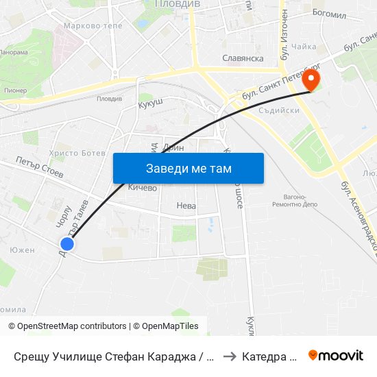 Срещу Училище Стефан Караджа / Opposite Stefan Karadzha School (38) to Катедра Овощарство map