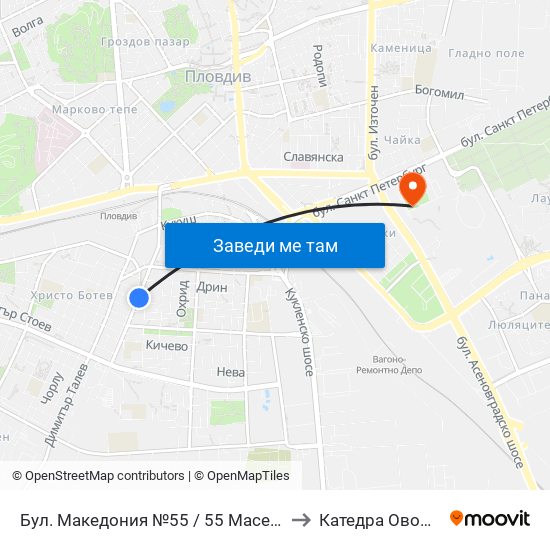 Бул. Македония №55 / 55 Macedonia Blvd. (41) to Катедра Овощарство map