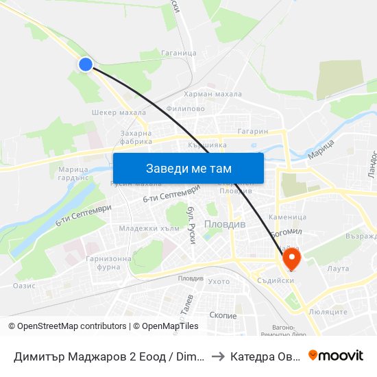 Димитър Маджаров 2 Еоод / Dimitar Madjarov 2 Ltd (474) to Катедра Овощарство map