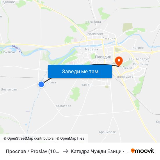 Прослав / Proslav (1002) to Катедра Чужди Езици - АУ map