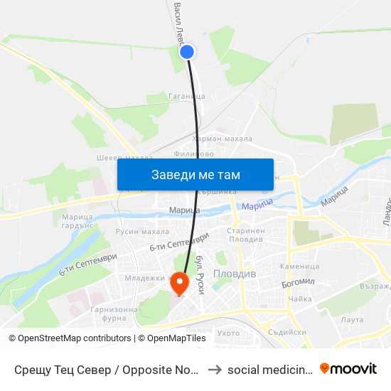 Срещу Тец Север / Opposite North Thermal Power Plant (1) to social medicine department map