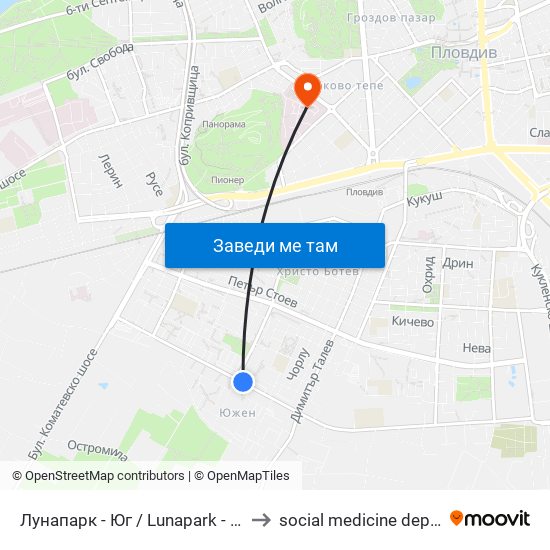 Лунапарк - Юг / Lunapark - South (20) to social medicine department map