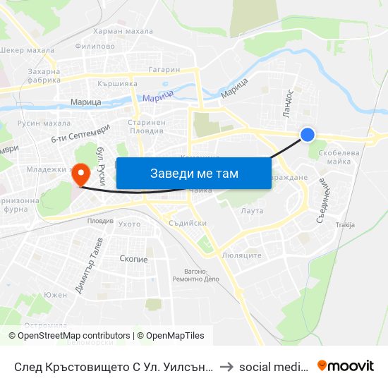 След Кръстовището С Ул. Уилсън / After the Junction With Wilson St. (343) to social medicine department map