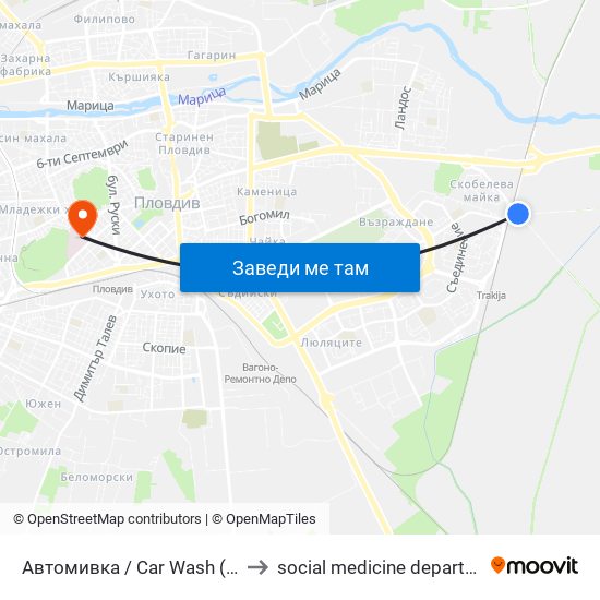 Автомивка / Car Wash (311) to social medicine department map