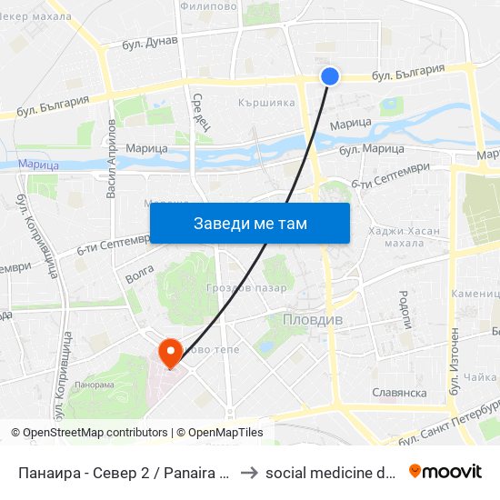 Панаира - Север 2 / Panaira - North 2 (186) to social medicine department map