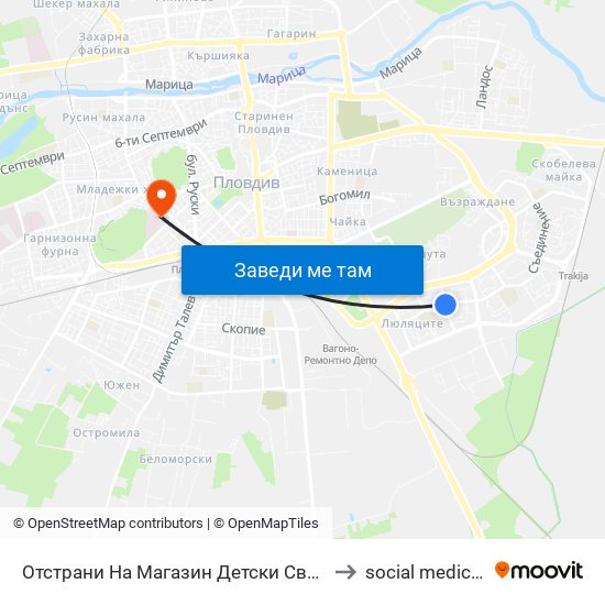 Отстрани На Магазин Детски Свят / Side by Detski Svyat Store (255) to social medicine department map