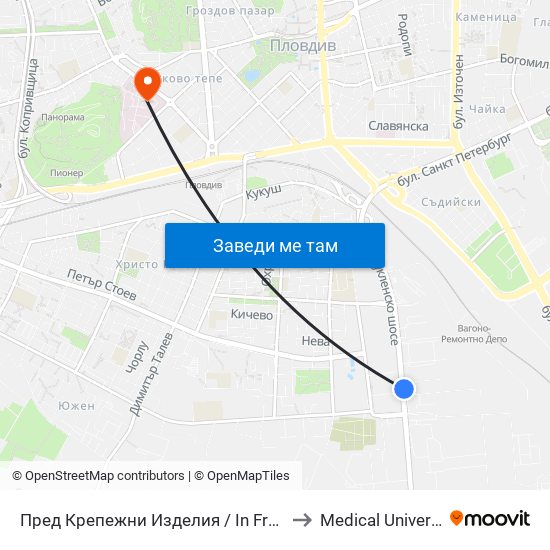 Пред Крепежни Изделия / In Front Of Krepezhni Izdeliya (65) to Medical University of Plovdiv map