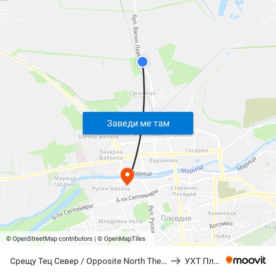 Срещу Тец Север / Opposite North Thermal Power Plant (1) to УХТ Пловдив map
