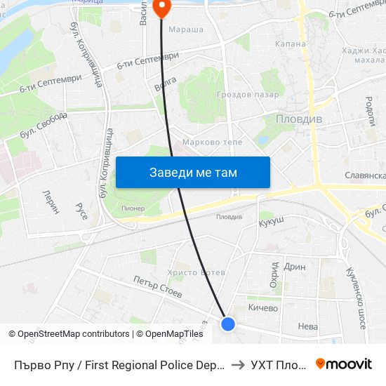 Първо Рпу / First Regional Police Department (60) to УХТ Пловдив map