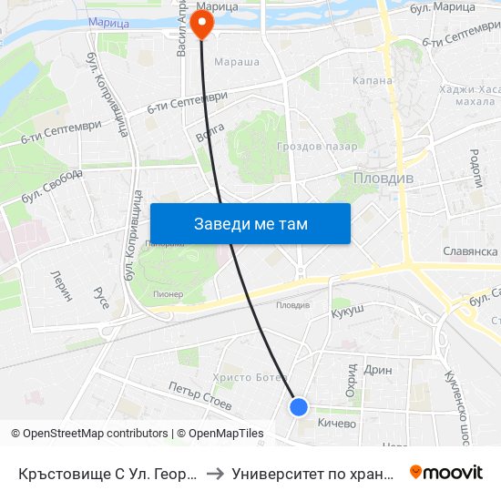 Кръстовище С Ул. Георги Кондолов / Junction With Georgi Kondolov St. (59) to Университет по хранителни технологии (University of Food Technology) map