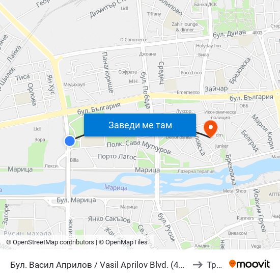 Бул. Васил Априлов / Vasil Aprilov Blvd. (401) to Труд map