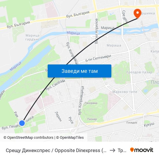 Срещу Динекспрес / Opposite Dinexpress (150) to Труд map