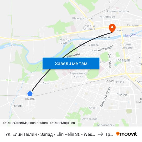 Ул. Елин Пелин - Запад / Elin Pelin St. - West (396) to Труд map