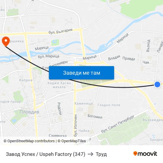 Завод Успех / Uspeh Factory (347) to Труд map