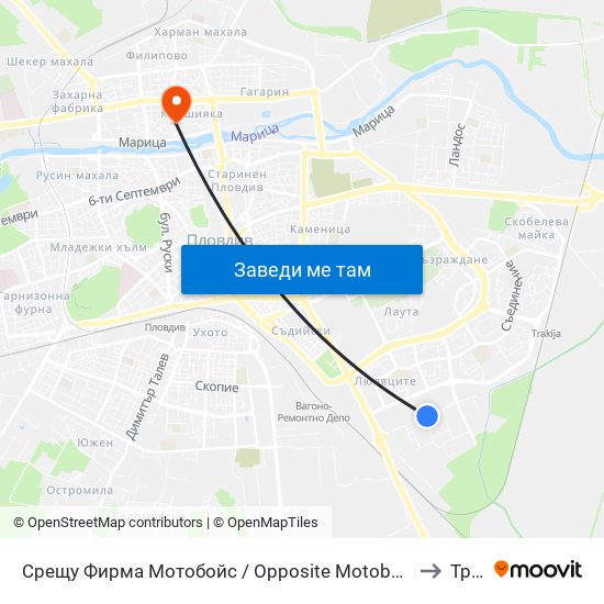 Срещу Фирма Мотобойс / Opposite Motoboys (341) to Труд map