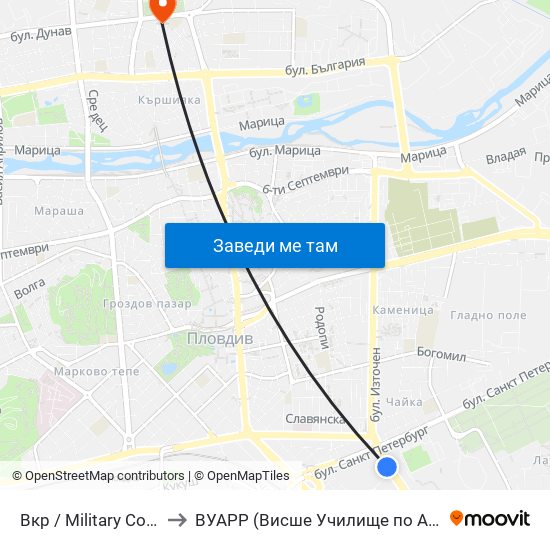 Вкр / Military Counterintelligence (252) to ВУАРР (Висше Училище по Агробизнес и Развитие на Регионите) map