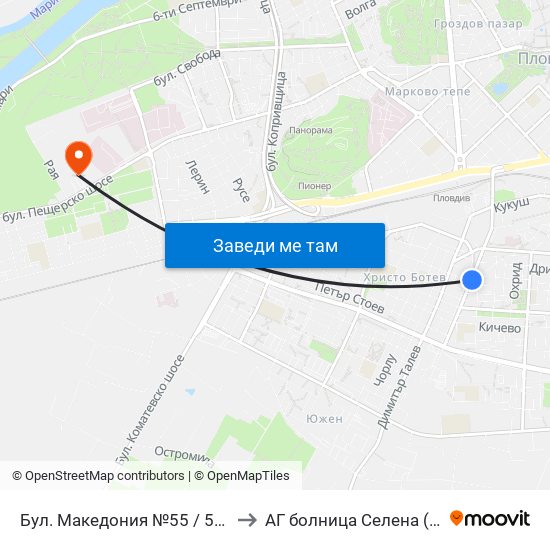 Бул. Македония №55 / 55 Macedonia Blvd. (41) to АГ болница Селена (AG bolnitsa Selena) map