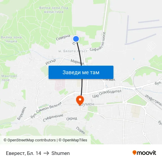 Еверест, Бл. 14 to Shumen map