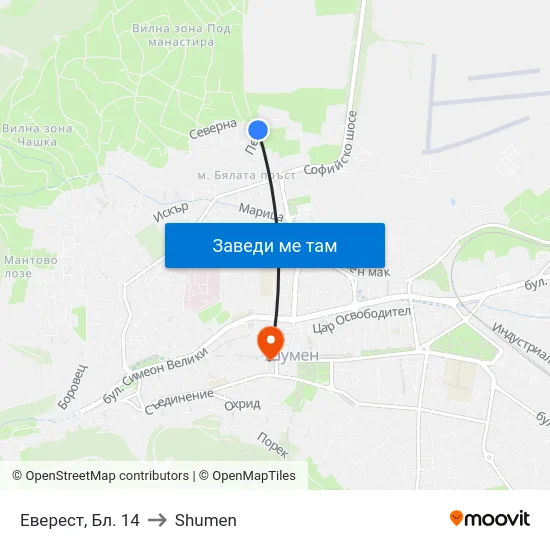 Еверест, Бл. 14 to Shumen map