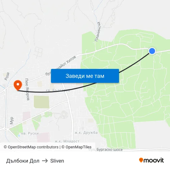 Дълбоки Дол to Sliven map