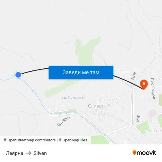 Леярна to Sliven map