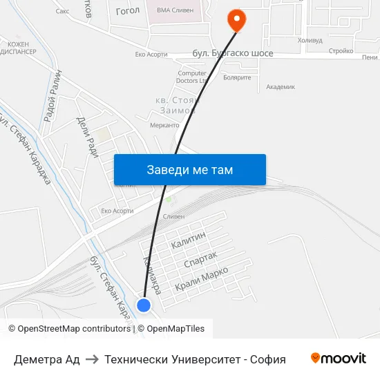 Деметра Ад to Технически Университет - София map