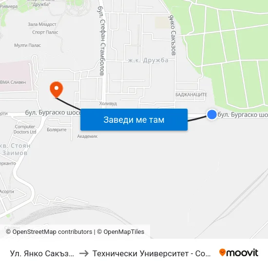 Ул. Янко Сакъзов to Технически Университет - София map