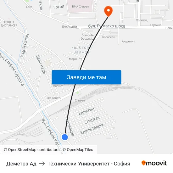 Деметра Ад to Технически Университет - София map