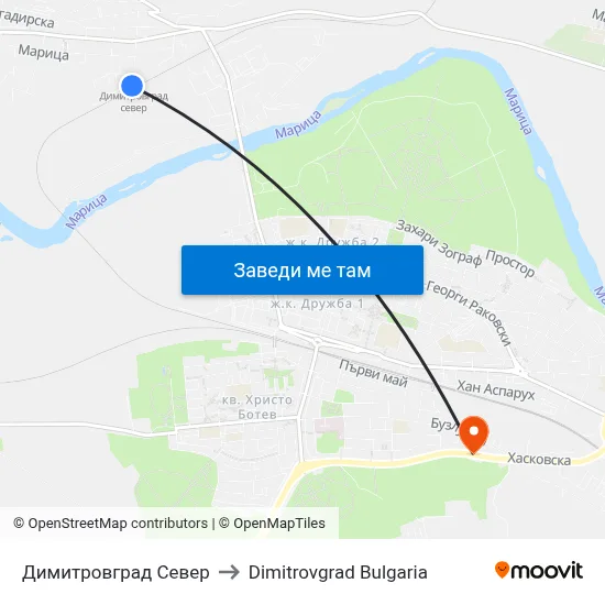 Димитровград Север to Dimitrovgrad Bulgaria map