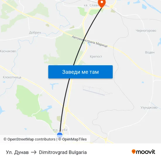 Ул. Св. Св. Кирил И Методий (Читалището) to Dimitrovgrad Bulgaria map