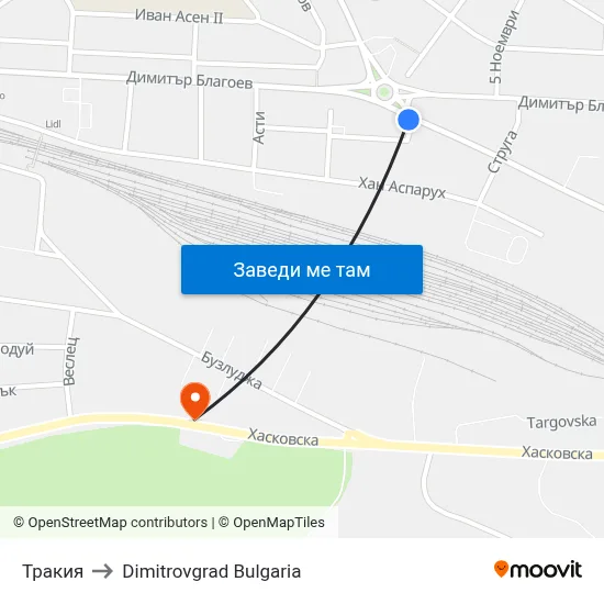 Тракия to Dimitrovgrad Bulgaria map