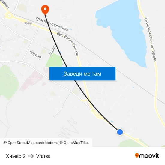 Химко 2 to Vratsa map