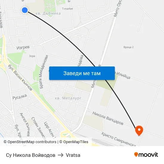 Су Никола Войводов to Vratsa map