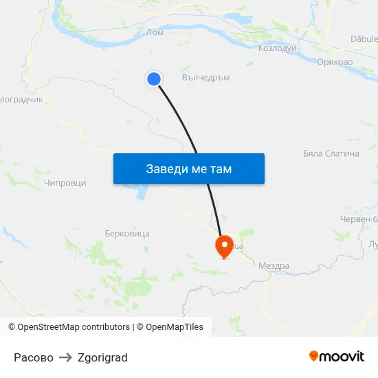 Расово to Zgorigrad map