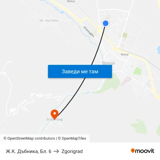 Ж.К. Дъбника, Бл. 6 to Zgorigrad map