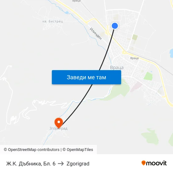 Ж.К. Дъбника, Бл. 6 to Zgorigrad map