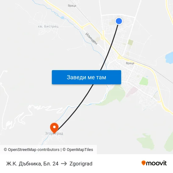 Ж.К. Дъбника, Бл. 24 to Zgorigrad map