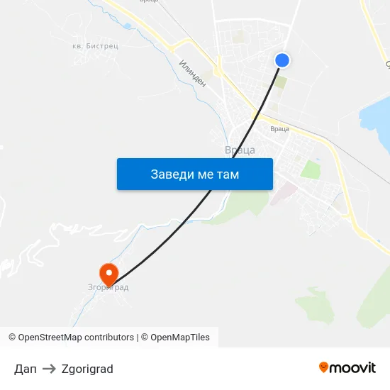 Дап to Zgorigrad map