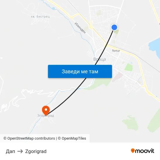 Дап to Zgorigrad map