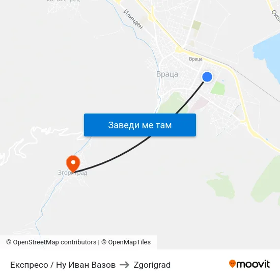 Експресо / Ну Иван Вазов to Zgorigrad map